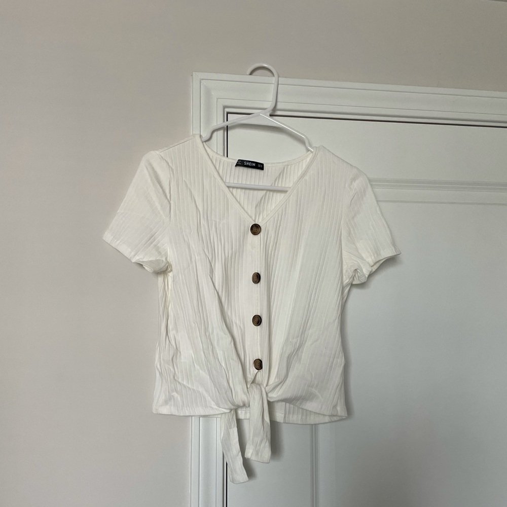Shein front tie shirt